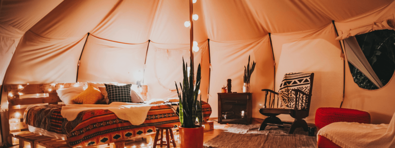 glamping tente banniere